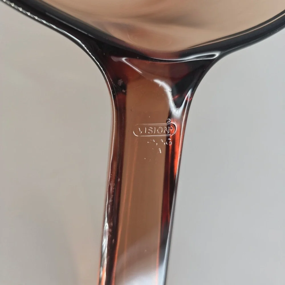 Vintage Corning Visions Amber 1.5L Glass Saucepan Brown Cookware